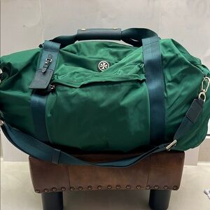 Rare authentic Tory Burch Green Nylon Duffel Bag